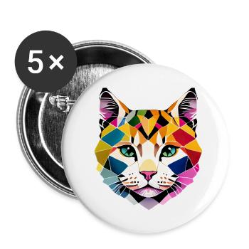 Domestic Cat, Cat, Siamese Cat, Kitten, Cat Owner - Buttons large 2.2''/56 mm (5-pack) - white - Front