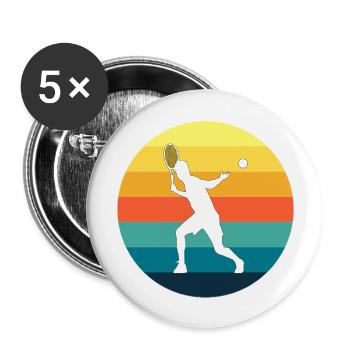 TENNIS JOUEUR JOUEUSE FAN CLUB SPORT - Lot de 5 grands badges (56 mm) - blanc - Devant