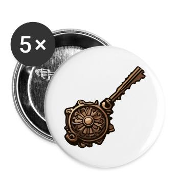 Clé / Serrure / Verrouillé / Sécurité - Lot de 5 grands badges (56 mm) - blanc - Devant