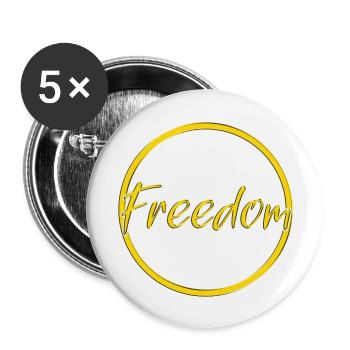 Liberté - Lot de 5 grands badges (56 mm) - blanc - Devant
