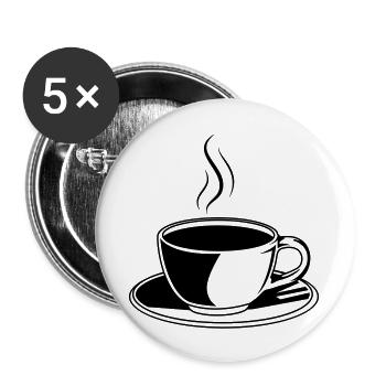 Coffee Cup Icon - Buttons large 2.2''/56 mm (5-pack) - white - Front