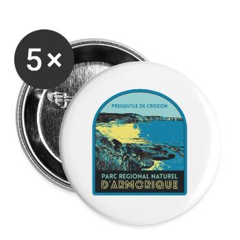 Parc armorique, Presqu'île Crozon : Nature Côtière - Lot de 5 grands badges (56 mm) - blanc - Devant