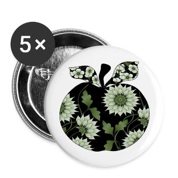 Apfel - Buttons groß 56 mm (5er Pack) - Weiß - Vorne