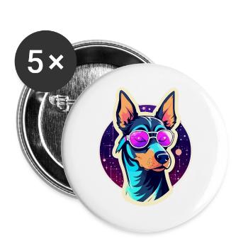 Doberman Dog Drawing - Buttons large 2.2''/56 mm (5-pack) - white - Front