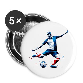 Fussball Frankreich - Buttons groß 56 mm (5er Pack) - Weiß - Vorne