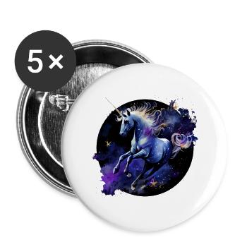 Licorne - Lot de 5 grands badges (56 mm) - blanc - Devant