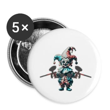 Embroydyred Paintball Horror Narr Print - Buttons groß 56 mm (5er Pack) - Weiß - Vorne
