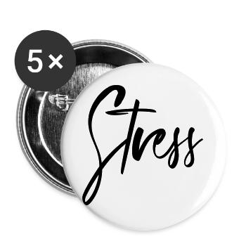 Stress - Buttons groß 56 mm (5er Pack) - Weiß - Vorne