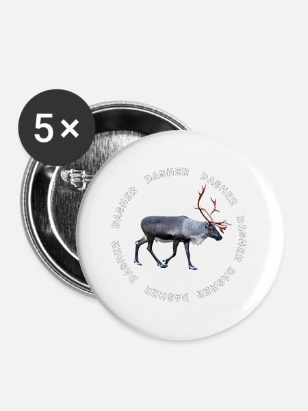 DASHER - Buttons groß 56 mm (5er Pack) - Weiß