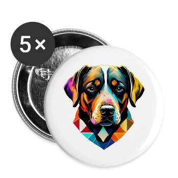 Hunde Schäferhund Hundehalter Hundebesitzer Hund - Buttons groß 56 mm (5er Pack) - Weiß - Vorne
