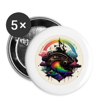 Castle Rainbow - Buttons large 2.2''/56 mm (5-pack) - white - Front