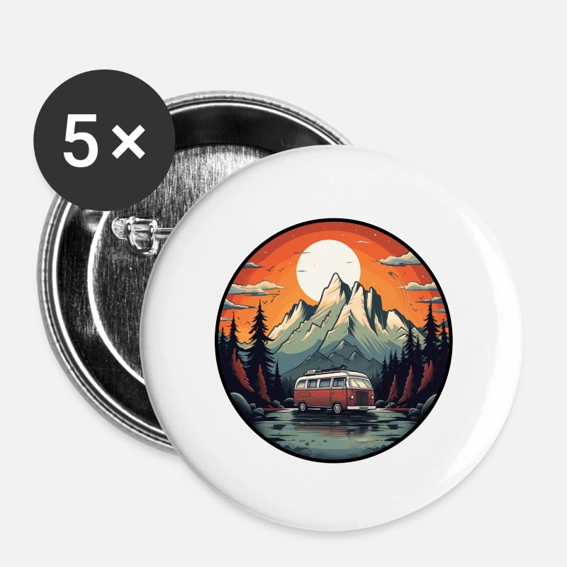 Vanlife - Buttons large 2.2''/56 mm (5-pack) - white