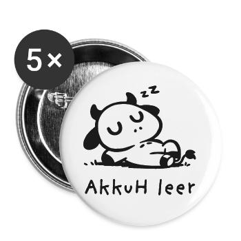 akkuh leer kuh akku lustige illustration tier - Buttons groß 56 mm (5er Pack) - Weiß - Vorne