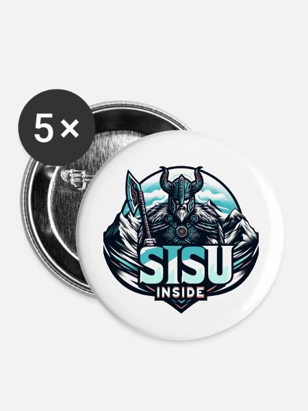 Sisu im Inneren - Buttons groß 56 mm (5er Pack) - Weiß