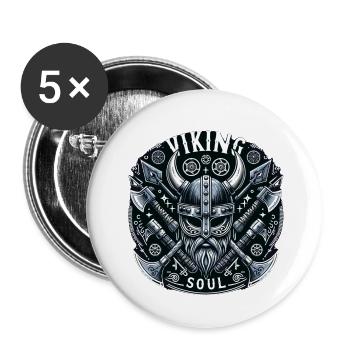 Viking Soul - Buttons large 2.2''/56 mm (5-pack) - white - Front