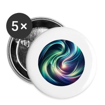 Aurore boréale - Lot de 5 grands badges (56 mm) - blanc - Devant
