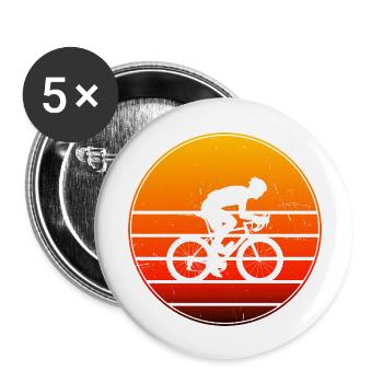 Cycliste sur route Femmes Hommes Vélo de route Vélo de route - Lot de 5 grands badges (56 mm) - blanc - Devant