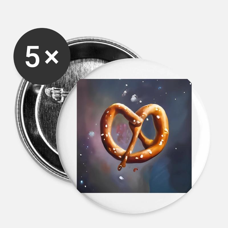 Pretzel Galaxy - Buttons large 2.2''/56 mm (5-pack) - white
