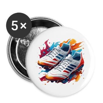 Soccer / Game / Shoe / Field / Shooting - Buttons large 2.2''/56 mm (5-pack) - white - Front