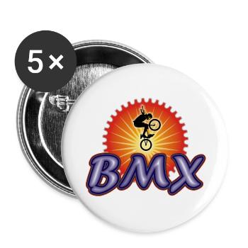 Bmx Bike Stunt - Lot de 5 grands badges (56 mm) - blanc - Devant