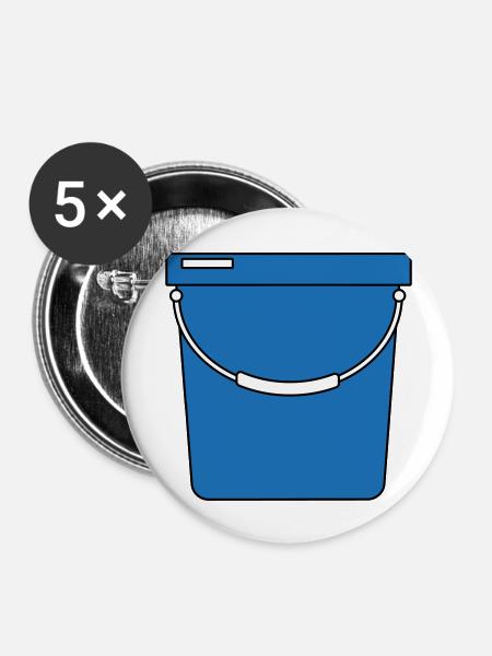 Eimer - Buttons groß 56 mm (5er Pack) - Weiß