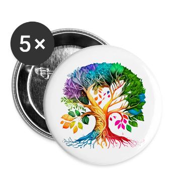 Tree of Life Celtic Tree of Life Meditation - Buttons large 2.2''/56 mm (5-pack) - white - Front