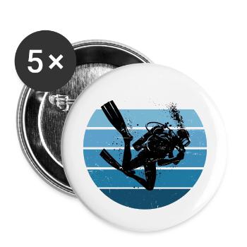Free Dive Men's Diver Diving Scuba Diver - Buttons large 2.2''/56 mm (5-pack) - white - Front