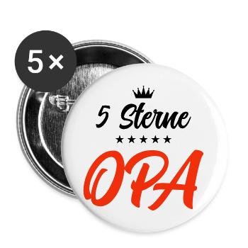 opa 5 sterne 2 - Buttons groß 56 mm (5er Pack) - Weiß - Vorne
