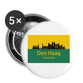 The Hague - Netherlands - Buttons large 2.2''/56 mm (5-pack) - white - Front