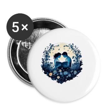 Circle of Beech Flowers - Buttons large 2.2''/56 mm (5-pack) - white - Front