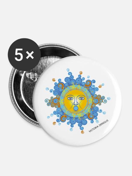 Wintersonnenwende 02 - Buttons groß 56 mm (5er Pack) - Weiß