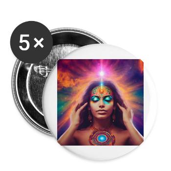 Space Spirituality - Buttons large 2.2''/56 mm (5-pack) - white - Front