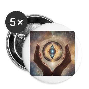Spiritualité Etoiles Astrologie - Lot de 5 grands badges (56 mm) - blanc - Devant