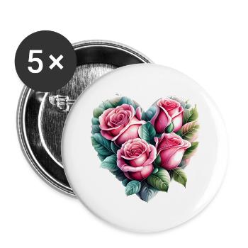 Flower Gift, Flowers, Garden, Home Gardener, Gardener - Buttons large 2.2''/56 mm (5-pack) - white - Front