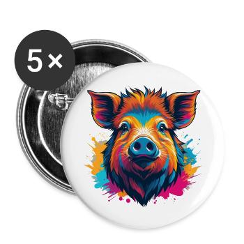Boar - Buttons large 2.2''/56 mm (5-pack) - white - Front