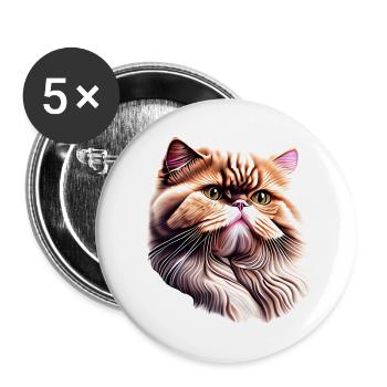 Chat, Propriétaire De Chat, Animal De Compagnie, Chat Domestique, Chaton - Lot de 5 grands badges (56 mm) - blanc - Devant