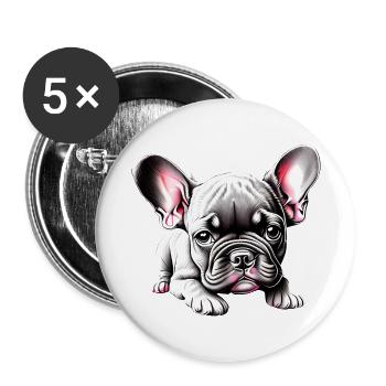 Bulldog Dog Owner Dog Dog Owner Dogs - Buttons large 2.2''/56 mm (5-pack) - white - Front