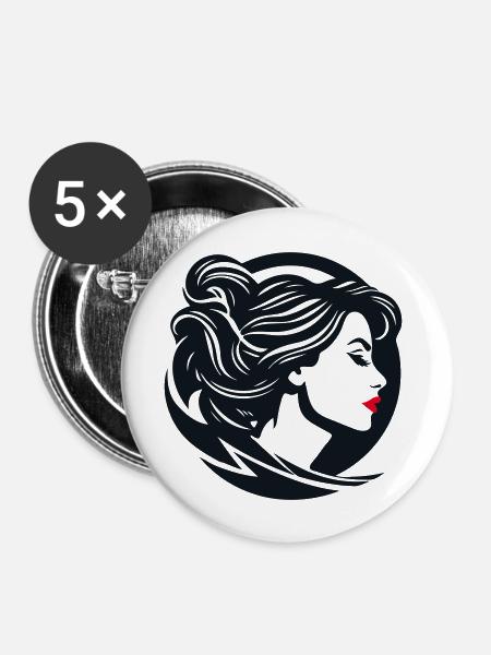 Elegante Silhouette - Buttons groß 56 mm (5er Pack) - Weiß