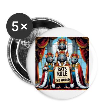 Rat Kings - Buttons large 2.2''/56 mm (5-pack) - white - Front
