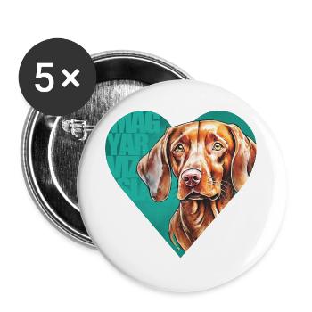 Magyar Vizsla Portrait - Buttons groß 56 mm (5er Pack) - Weiß - Vorne
