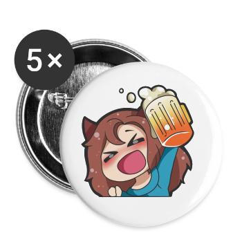 Mokobeer - Lot de 5 grands badges (56 mm) - blanc - Devant