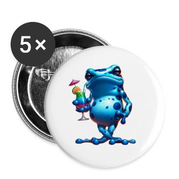Poison dart frog - Buttons large 2.2''/56 mm (5-pack) - white - Front