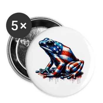Pfeilgiftfrosch Frosch USA Kröte - Buttons groß 56 mm (5er Pack) - Weiß - Vorne
