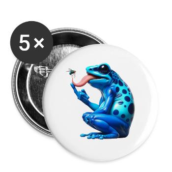 Poison dart frog - Buttons large 2.2''/56 mm (5-pack) - white - Front