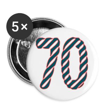 ANNIVERSARY. HAPPY BIRTHDAY. HAPPY BIRTHDAY. - Buttons large 2.2''/56 mm (5-pack) - white - Front