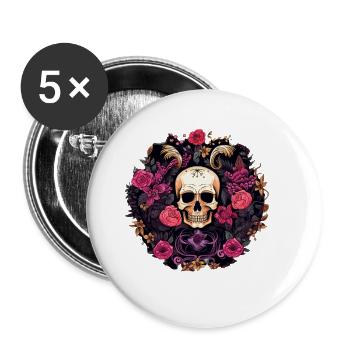 Haunting Floral Rings - Buttons groß 56 mm (5er Pack) - Weiß - Vorne
