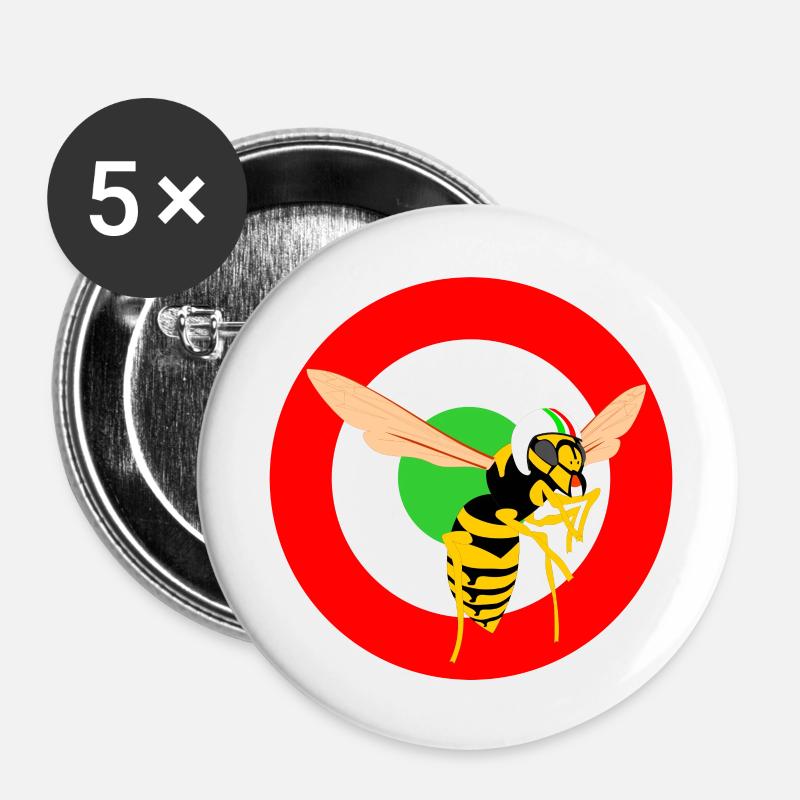 Wasp Mod Target Red Scooter Italian - Buttons large 2.2''/56 mm (5-pack) - white