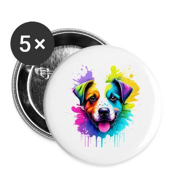 Puppy Labrador Owner Labrador Retriever - Buttons large 2.2''/56 mm (5-pack) - white - Front