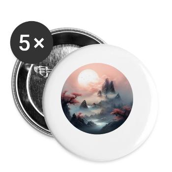 Mystical Peaks - Buttons large 2.2''/56 mm (5-pack) - white - Front