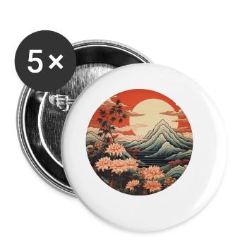 Mystic Fuji - Buttons large 2.2''/56 mm (5-pack) - white - Front